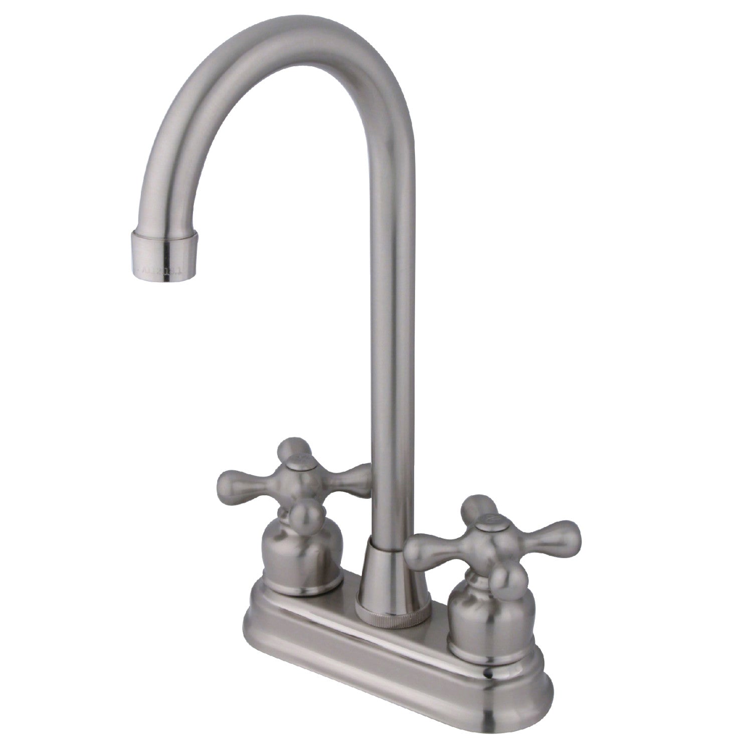 Kingston Tulare KB498AX - Victorian Two-Handle 2-Hole Deck Mount Bar Faucet, Brushed Nickel — image 1
